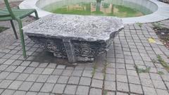 Ancient architectural fragments in the courtyard of Taşkışla
