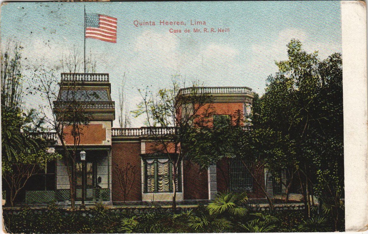 Historic postcard of Casa de Mr. R. R. Neill, residence at Quinta Heeren in Lima, Peru