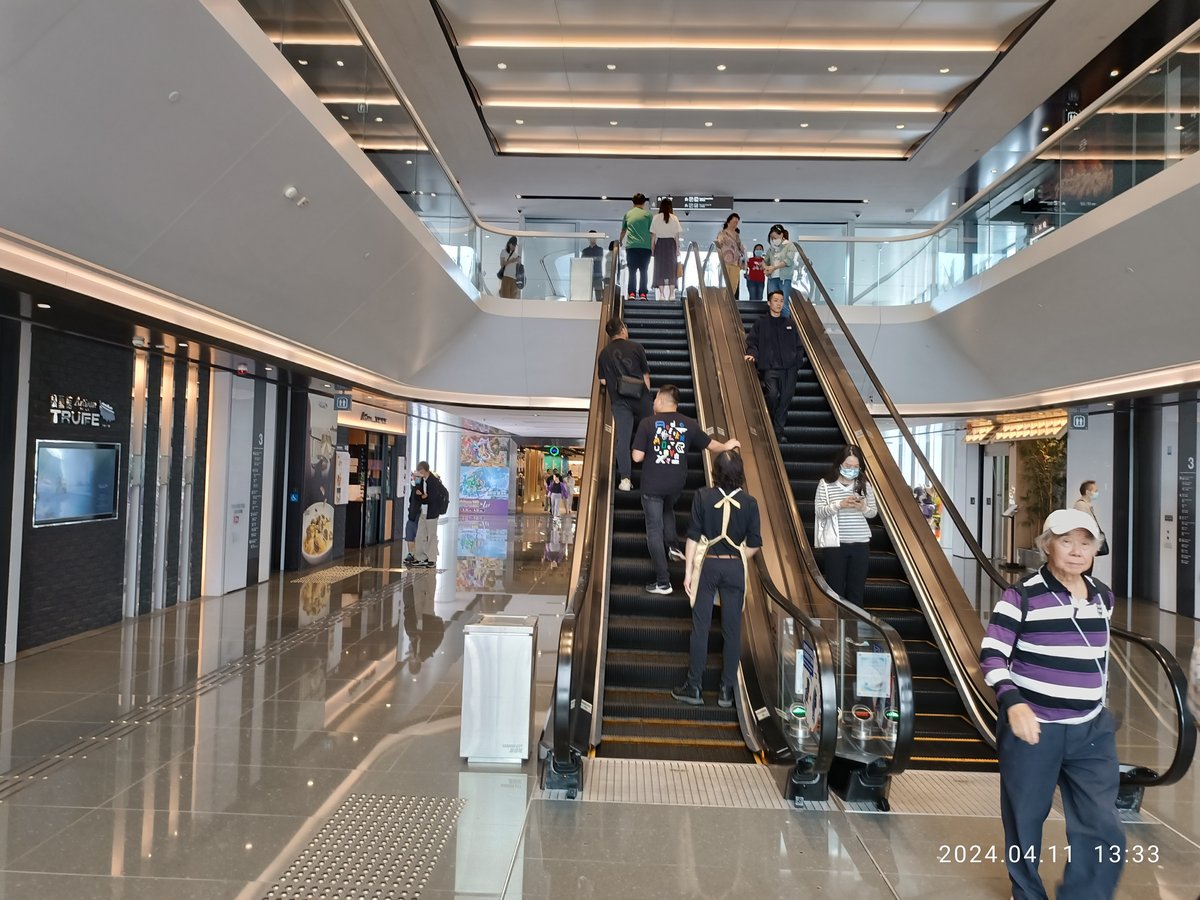 Crowded crowd at Harbour City Ocean Terminal mall in Tsim Sha Tsui Hong Kong April 2024