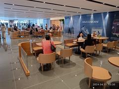 Harbour City Ocean Terminal mall seating area in Tsim Sha Tsui, Hong Kong in April 2024