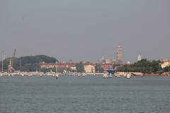 Harbour of Venice with boats and buildings in 2016