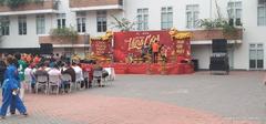 Spring Festival stage at FPT University with students performing