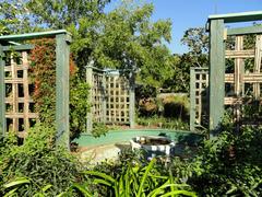 General view of J. C. Raulston Arboretum with diverse plants and trees under clear sky