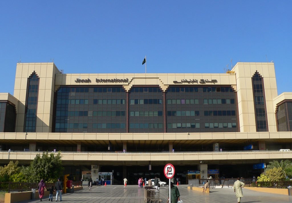 Terminal building at Jinnah International Airport Karachi Pakistan