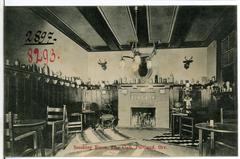 Historic smoking room interior at the Elks Club in Portland, Oregon, circa 1906