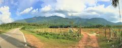 Scenic view of Mount Ledang from Asahan, Melaka along Route M125
