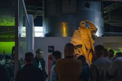 U.S. Marines touring The Great War Museum in Meaux, France, honoring World War I sacrifices