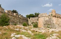 Walls of the Fortezza fortress in Rethymno Crete Greece