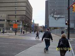 Empty vacant lots at the intersection of Gould and Yonge streets in Toronto