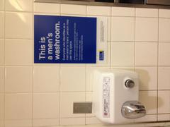 Men's washroom sign at Ryerson University in Toronto, Canada