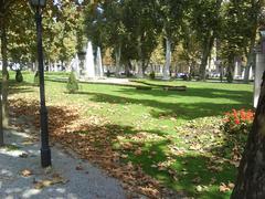 Nikola Šubić Zrinski Square in downtown Zagreb with large fountain and historic buildings