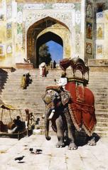 Royal Elephant statue at the Gateway to the Jami Masjid in Mathura