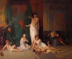 The Panic painting by Joseph Coomans depicting a dramatic scene with expressive figures