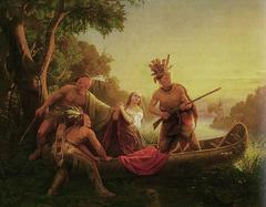Painting depicting the 1776 abduction of Jemima Boone by Shawnee warriors
