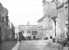 St. John's Square in Valletta, Malta in 1846 showing historical buildings and empty parvis area