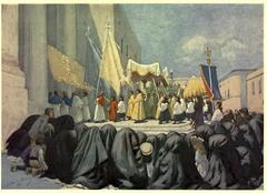 Procession of the Festa di San Giovanni in Valletta, Malta, 1910 illustration