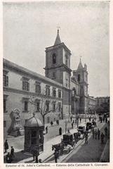 Exterior view of St. John's Cathedral in Malta showcasing its intricate Baroque architecture