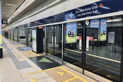 Platform screen doors at Dukuh Atas MRT Station Jakarta for Lebak Bulus trains