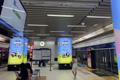 Dukuh Atas MRT Station platform area in Jakarta with passengers waiting