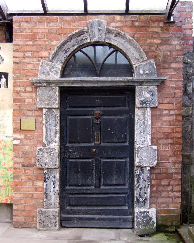 Original front door of 7 Eccles Street, home of Leopold Bloom in Ulysses, displayed at James Joyce Centre Dublin
