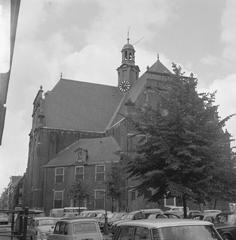 Black and white photograph of a demonstration at De Noordermarkt in Amsterdam on June 23, 1966