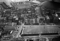 Historic black and white photo of Champ-de-Mars area in Montréal, 1927