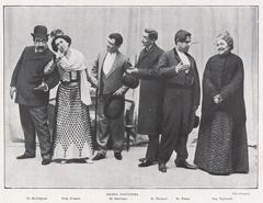 Pepita Reyes in the penultimate scene of El Teatro performance, black and white vintage photo from 1903