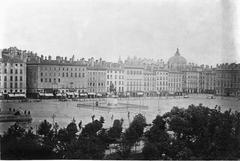 Historic urban development during Second Empire with grand avenue and bustling city scene
