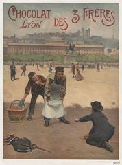 Chocolate advertisement on Bellecour square in Lyon