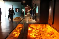 Entrance of Museo de Sitio in Teotihuacan with clear blue sky