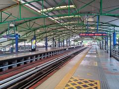 Morning view of Sultan Ismail LRT station platforms in Kuala Lumpur