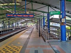 LRT Sultan Ismail platform in Kuala Lumpur with modern infrastructure and green ceiling panels