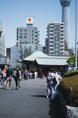 Buddhist temple Sensō-ji in Asakusa Tokyo Japan in spring April 2019