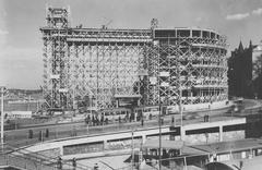 Katarinahissen elevator under construction in Stockholm in 1933
