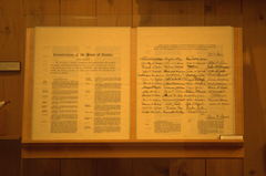 The Constitution of Alaska displayed in Seattle University School of Law library