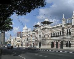 Panoramic view of historic buildings at Dataran Merdeka Freedom Square in Kuala Lumpur