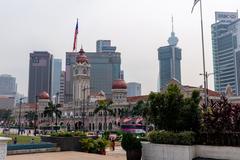 Sultan Abdul Samad Building in Kuala Lumpur with clock tower and colonial architecture
