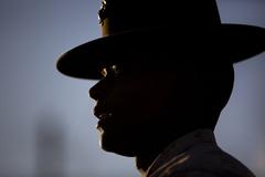 Marine Corps drill instructor training enlistees at Yakima Training Center