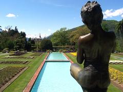 Terraced garden of Villa Taranto in Verbania with lush greenery and flowers