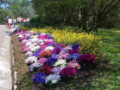 Beautiful garden view at Villa Taranto in Verbania with vibrant flowers and greenery