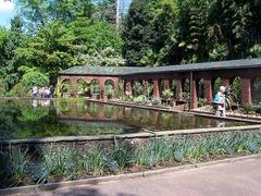 Winter garden of Villa Taranto in Verbania with vibrant flowers and lush greenery
