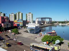 View of Puerto La Boca and Riachuelo Transbordador ferry in Buenos Aires