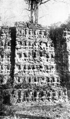 Stone bar at a high pavilion in front of Angkor Thom palace at the Terrace of the Leper King