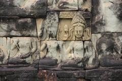 Terrace of the Leper King in ancient Khmer city Angkor Thom near Angkor Wat, Siem Reap, Cambodia