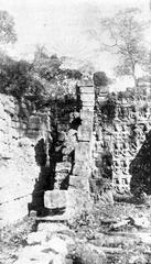 Stone bar supporting the castle of the Leper King Terrace