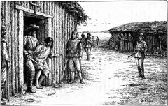 Don Fernando Rivera violating Church asylum at Mission San Diego de Alcalá on March 26, 1776