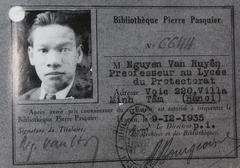 Library card of Mr. Nguyễn Văn Huyên from Bibliothèque Pierre Pasquie
