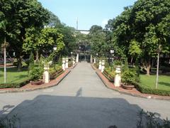 Front yard of the National Library of Vietnam with modern architecture and spacious plaza