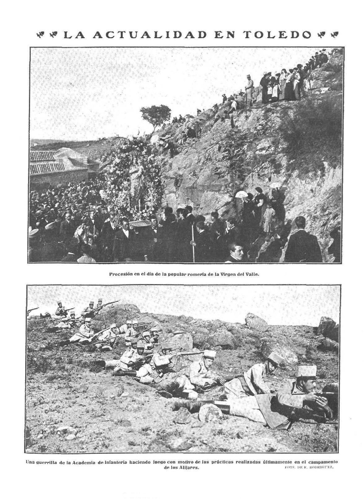 Street scene in Toledo, Spain, in 1913 showing daily life and people