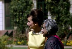 Princess Lee Radziwill and Krishna Hutheesing at Teen Murti Bhavan in New Delhi